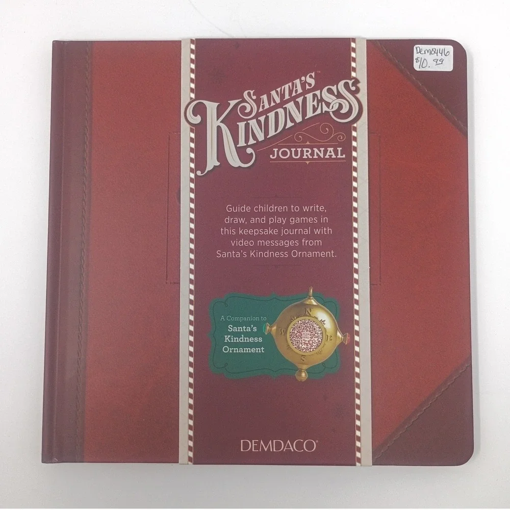 Demdaco Santa's Kindness Journal Christmas Keepsake Activity Book Red Hardcover